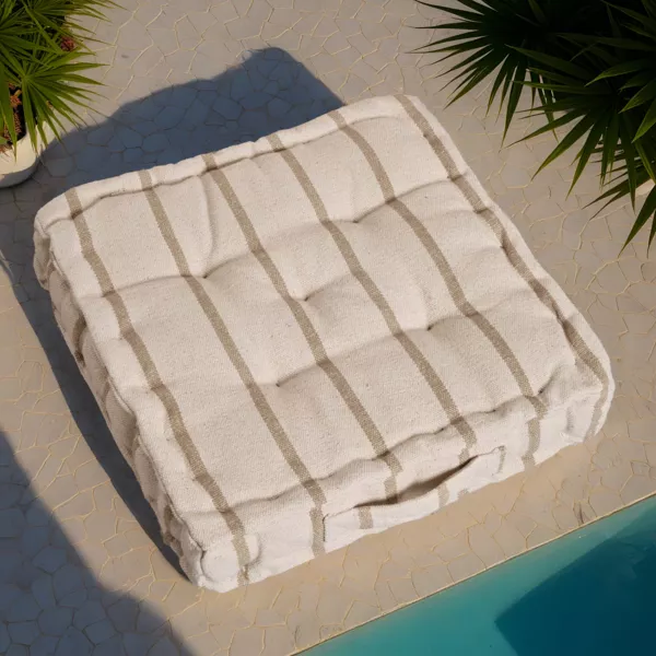 Cuscino da pavimento esterno tela di cotone (45 x 45 cm) Ocealys Beige