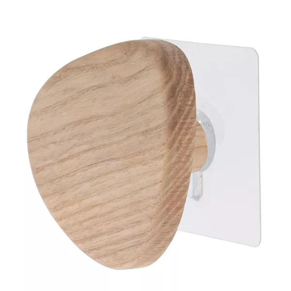 Perchero adhesivo de pared (D9,5 cm) Guijarro Natural