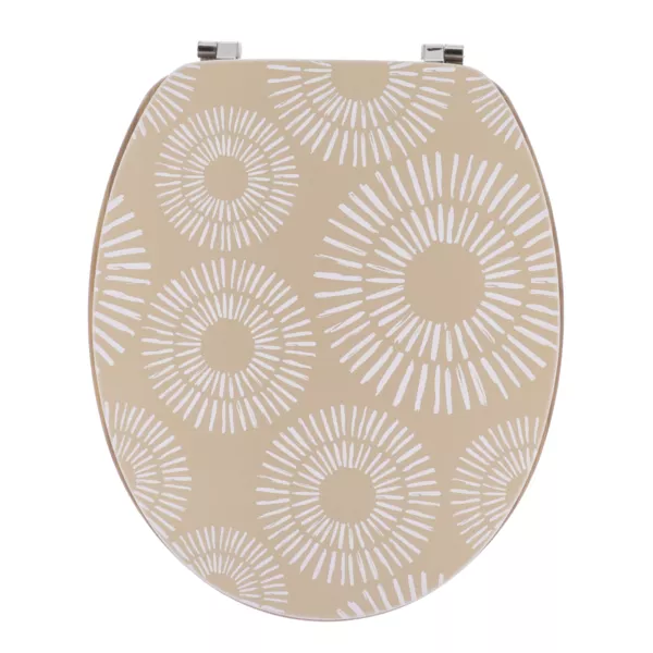 Abattant WC 18 pouces MDF Ethnic Spirals Beige