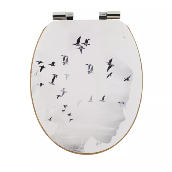 Copriwater con freno di caduta 18 pollici MDF Envole Bianco