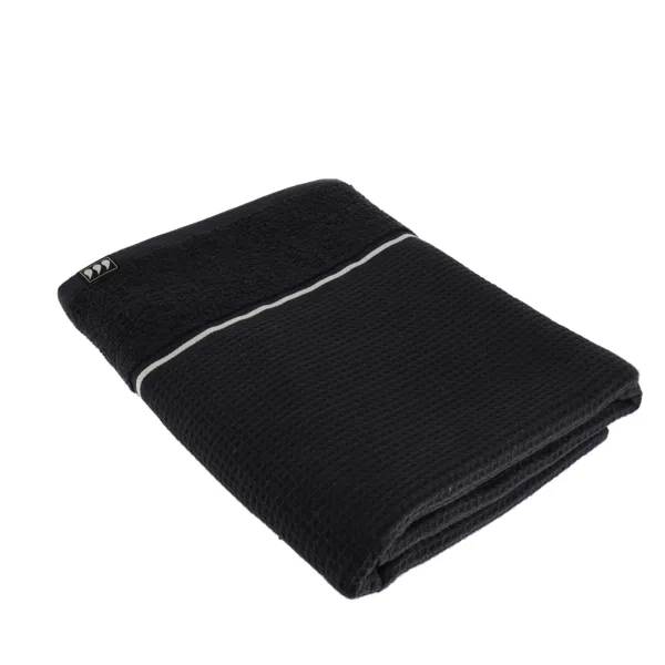 Asciugamano da bagno cotone nido d'ape (70 x 130 cm) Japandi Nero