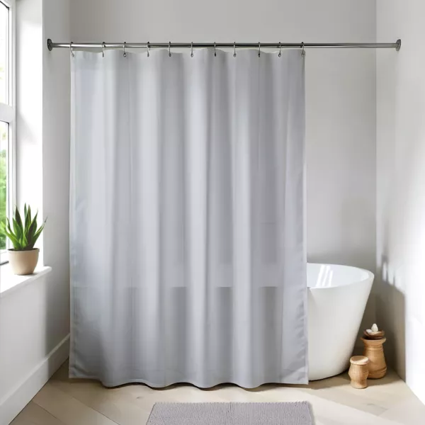 Rideau de douche � anneaux (180 x 200 cm) Uni Gris clair
