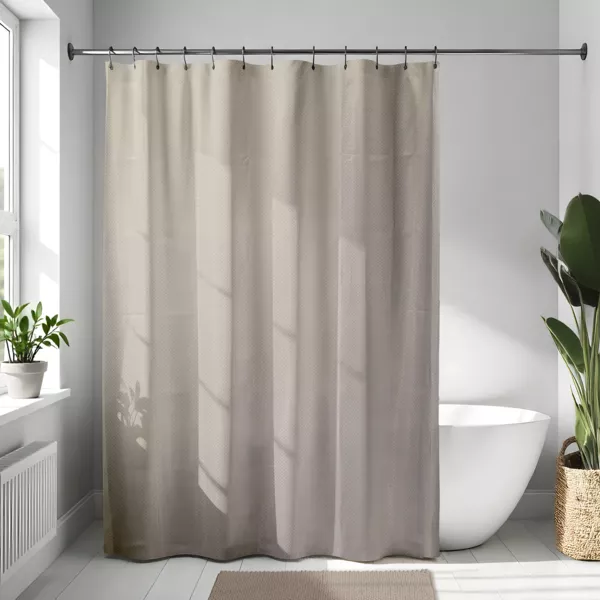 Duschvorhang mit �sen (180 x 200 cm) Diamants Taupe