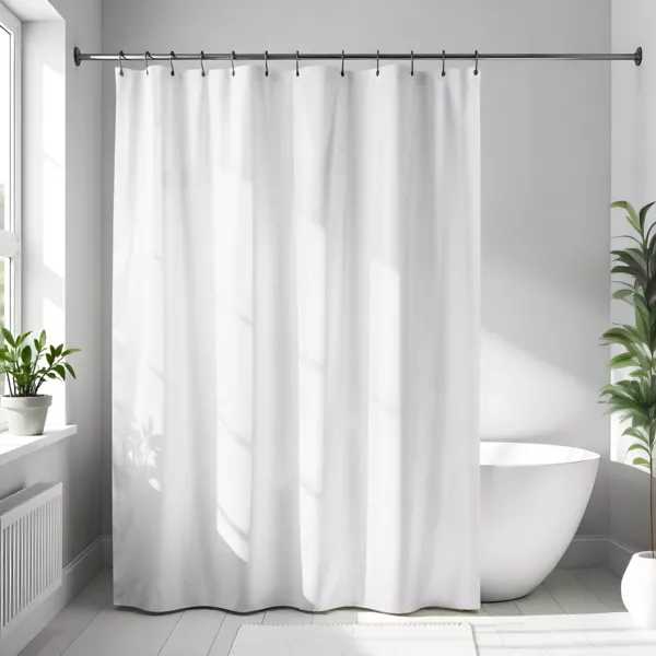 Rideau de douche en microfibre (180 x 200 cm) Gauffr� Blanc