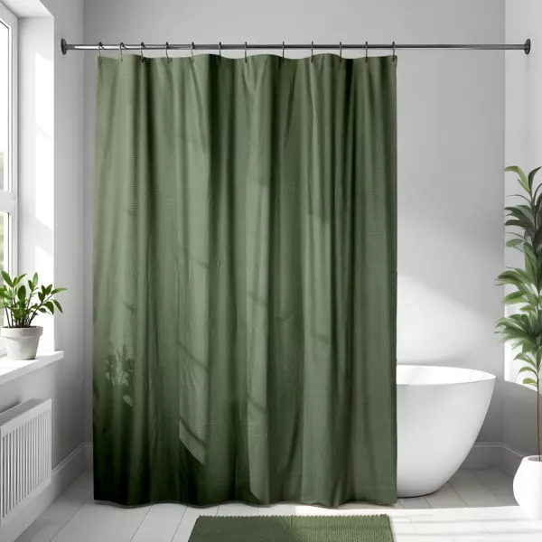 Rideau de douche en microfibre (180 x 200 cm) Gauffr� Vert kaki