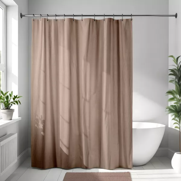 Duschvorhang aus Mikrofaser (180 x 200 cm) Gauffr� Cappuccino