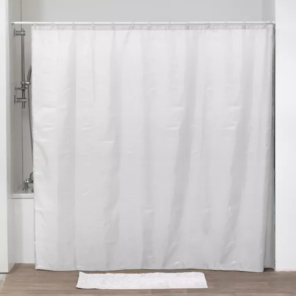 Grand rideau de douche � anneaux (240 x 200 cm) Uni Blanc