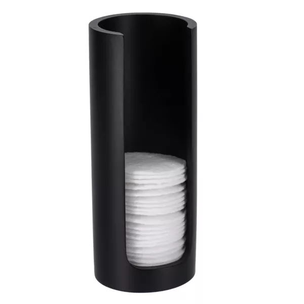 Contenitore porta dischetti di cotone (H17 cm) Japandi Nero