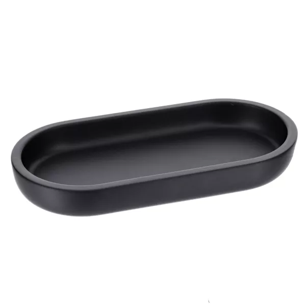 Vassoio ovale da bagno (19,5 cm) Japandi Nero