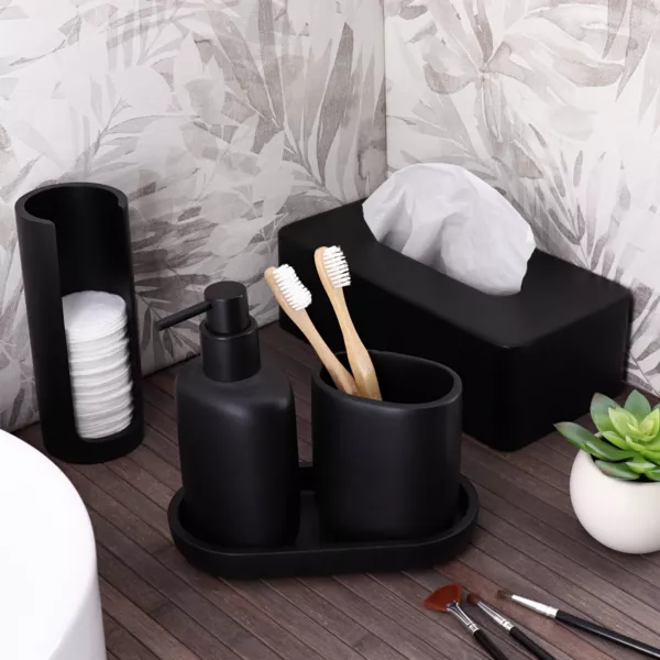 Ovalt opbevaringsbakke (19,5 cm) Japandi Sort