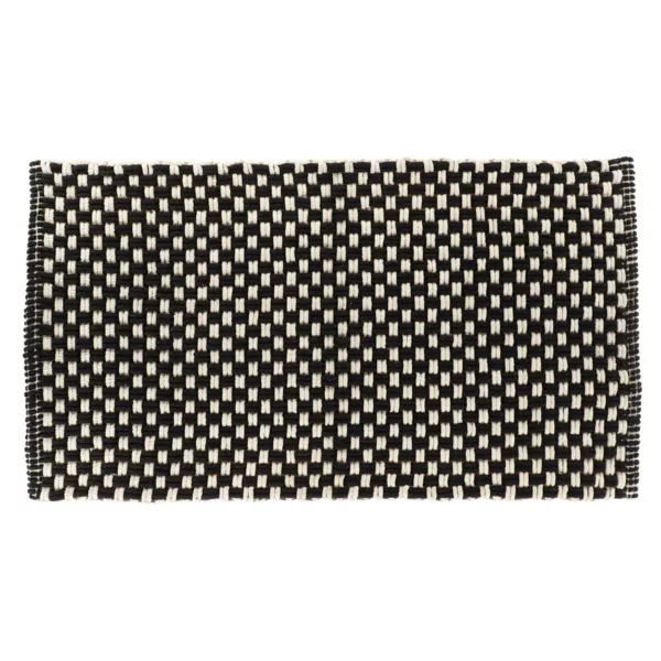 Tapis de bain microfibre maille (45 x 90 cm) Sucre Noir et Beige