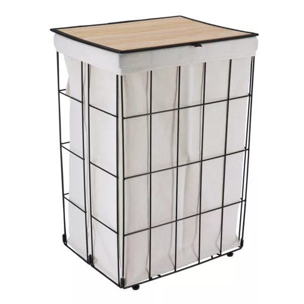 Panier � linge pliable (H60 cm) Industriel Ecru
