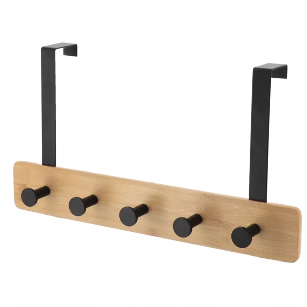 T�rgarderobe 5 Haken (L37 x H20 cm) Bambus Schwarz