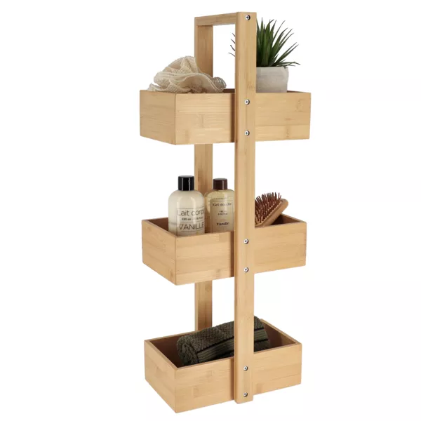 Badregal 3 Ebenen (H66 cm) Bambus Naturfarben