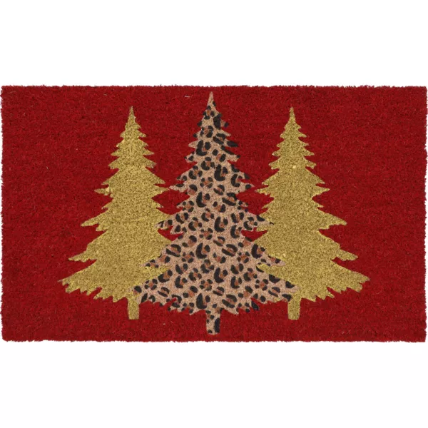 Weihnachtsfu�matte aus Kokos Tannenbaum (45 x 75 cm) Rot 
