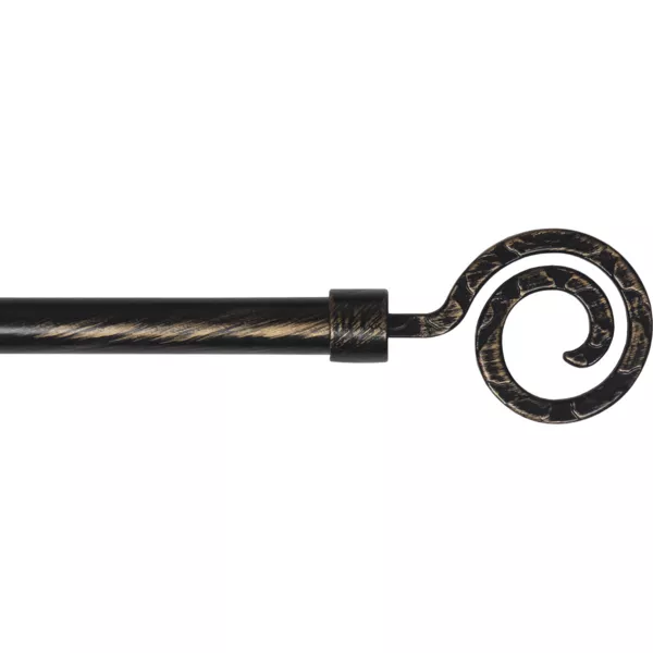 Uitschuifbare gordijnroede set (L120 - L210 cm / D19 mm) Woning Zwart