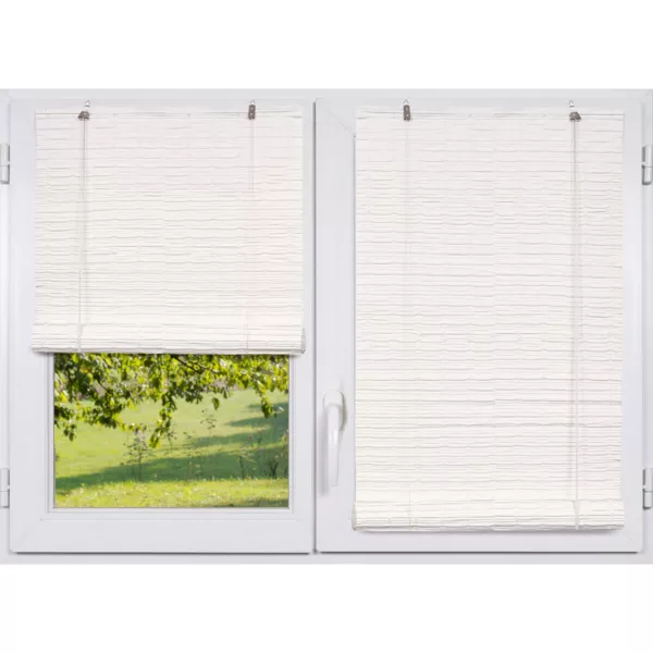 Rollo aufrollbar f�r drau�en Rattan-Optik (90 x 180 cm) Tanoa Wei�