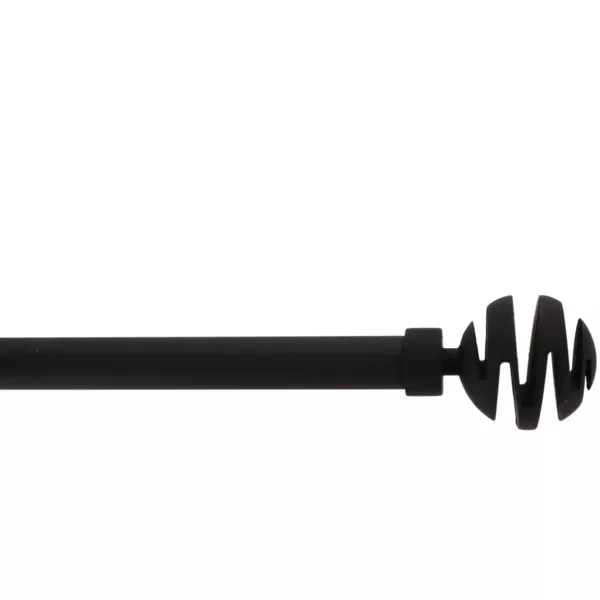 Kit de tringle rideau extensible (L120 - L210 cm / D19 mm) Villalouise Noir mat