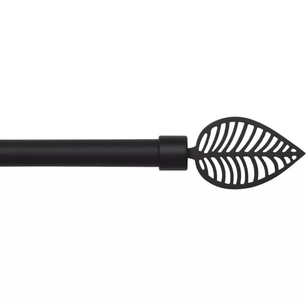 Kit de barra de cortina extensible (L120 - L210 cm / D19 mm) Amazonia Negro mate
