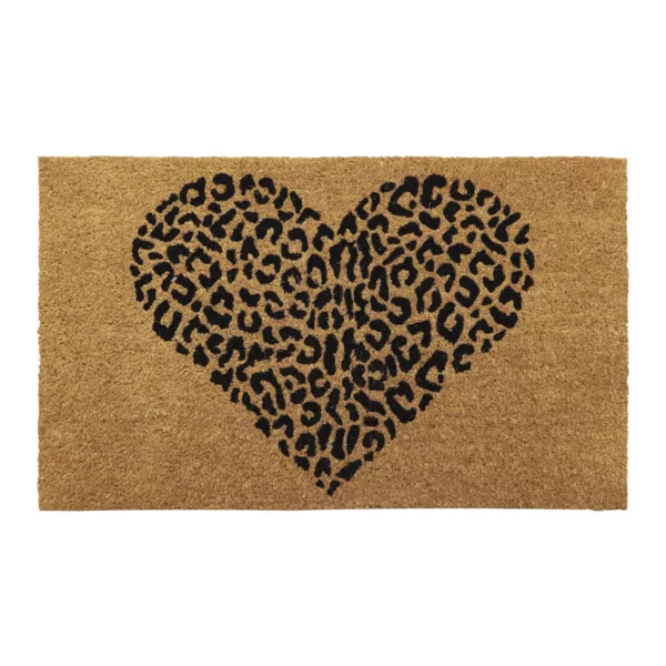 Fu�matte Kokosnuss (45 x 75 cm) Leopard Schwarz