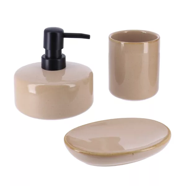 Set di accessori per il bagno gres laccato Season color Beige