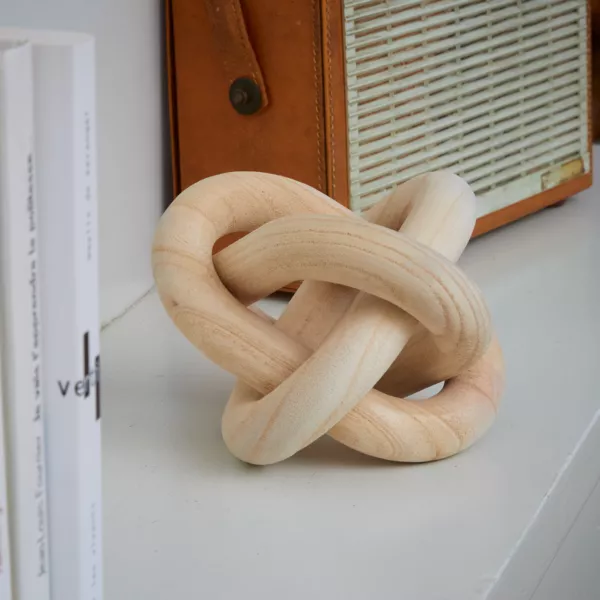 Lazo de madera para colocar (15 x 15 cm) Cadena Beige