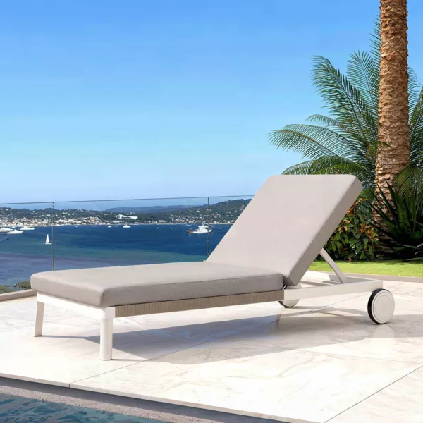 Transat en aluminium Amalfi Blanc et taupe