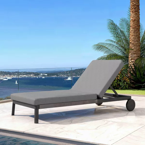 Sonnenliege aus Aluminium Amalfi Anthrazitgrau