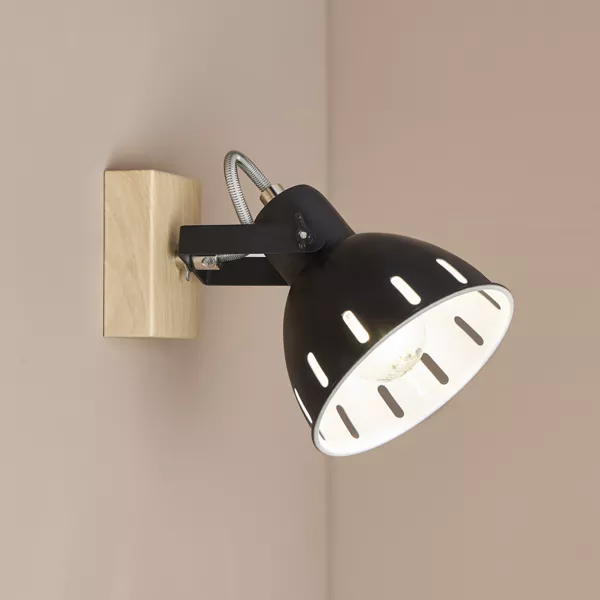 V�glampe i metal, justerbar (14 x 17 cm) Studio Sort