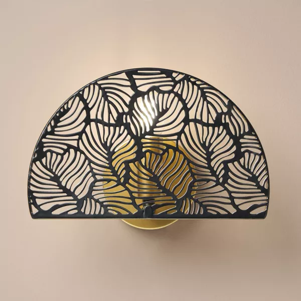 Lampada da parete in metallo (24 x 15,5 cm) Calathea Nera