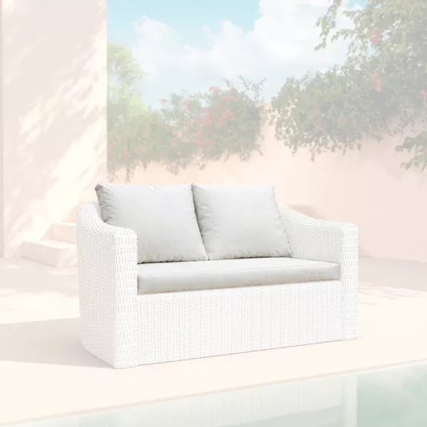 Housses de coussin de remplacement pour Canap� 2 places Calvi Blanc