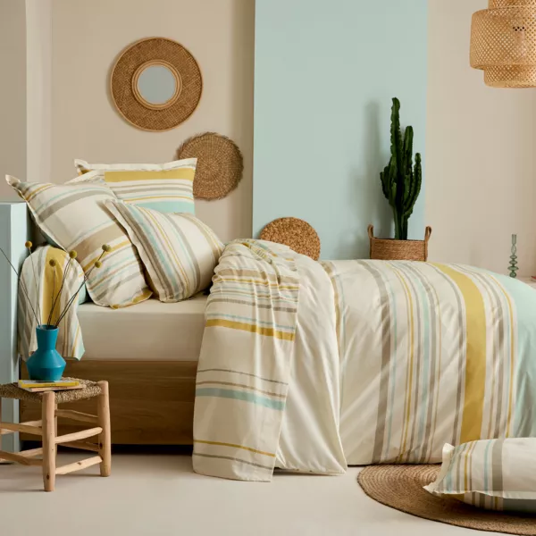 Housse de couette coton lav� (200 x 200 cm) Hugo Jaune moutarde