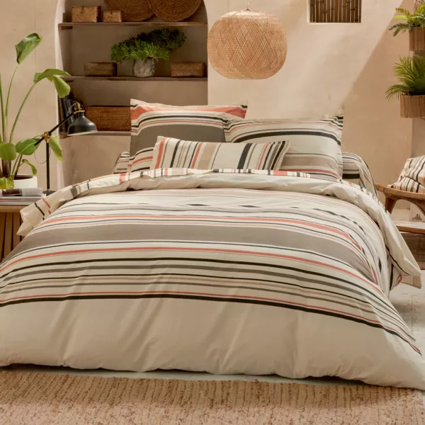 Housse de couette coton lav� (260 x 240 cm) Hugo Corail