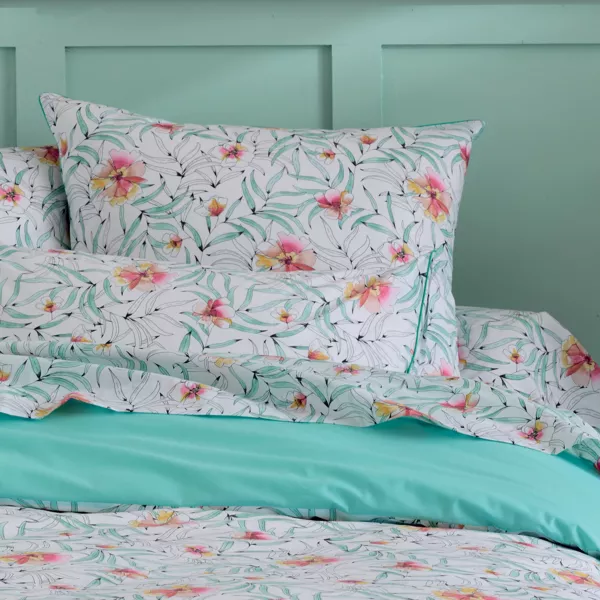 Taie d'oreiller carr�e percale de coton (65 x 65 cm) Roxane Multicolore