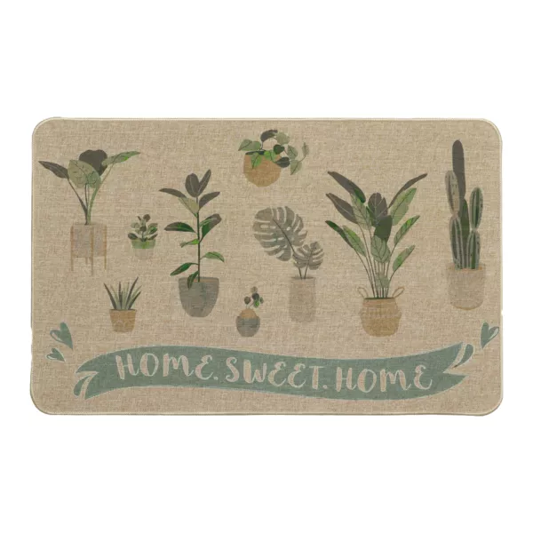 Tapis d'entr�e antid�rapant (50 x 80 cm) Home Sweet Home Beige