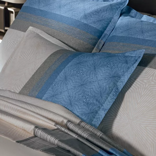 Rechteckiger Kopfkissenbezug Baumwollsatin (50 x 70 cm) Tiago Blau