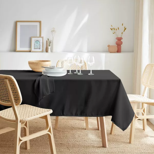 Tovaglia rettangolare antimacchia (140 x 350 cm) Elise Nera