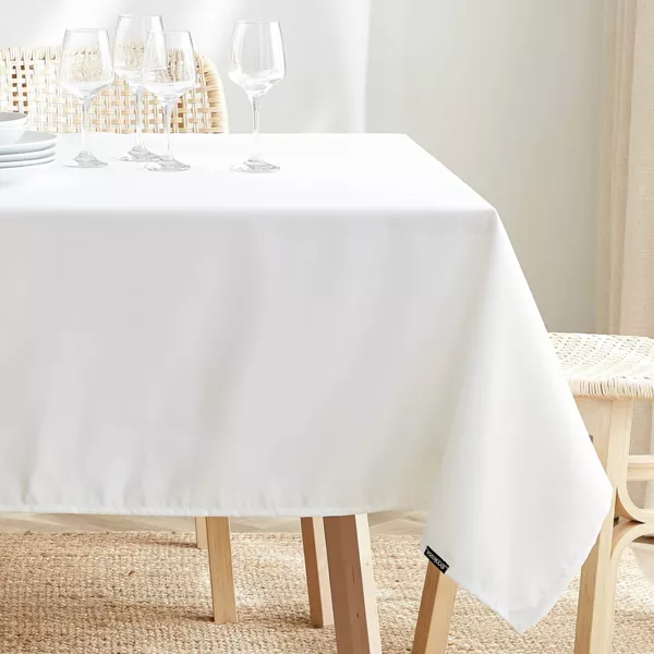 Nappe carr�e anti tache (100 x 100 cm) Elise Blanche