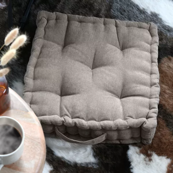 Fluwelen vierkant vloerkussen (45 x 45 cm) Dandy Taupe