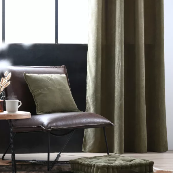 Fluwelen gordijn (140 x 260 cm) Dandy Kaki Groen