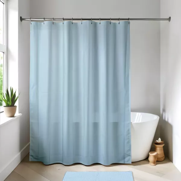 Duschvorhang mit �sen (180 x 200 cm) Uni Hellblau