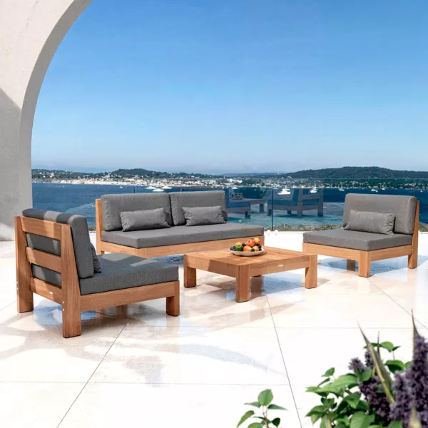 Loungeset acacia 5 zitplaatsen Born�o - Antraciet grijs