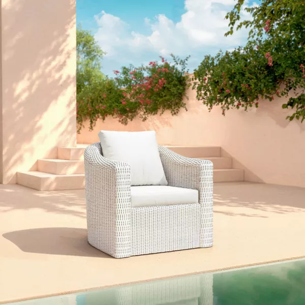 Gartensessel geflochtenes Polyrattan Calvi Wei�