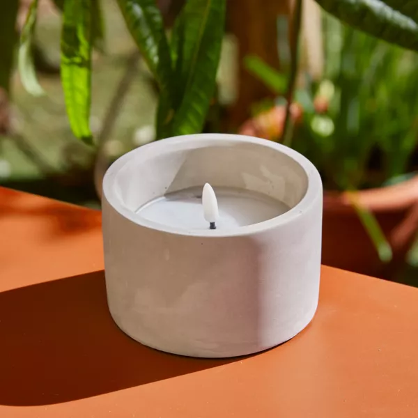 Candela da tavolo a pile LED (H8 cm) Galice Grigio