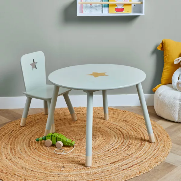 Houten kindertafel (H44 cm) Sterren Groen