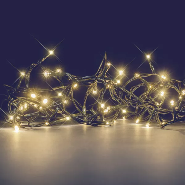 Guirlande lumineuse 8 m 128 LED c�ble vert Flashing light Blanc chaud