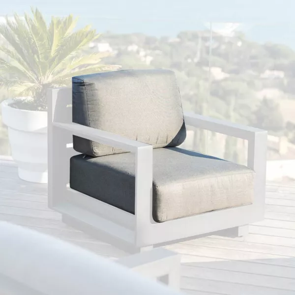 Housses de coussin de remplacement pour Fauteuil Elba Gris anthracite