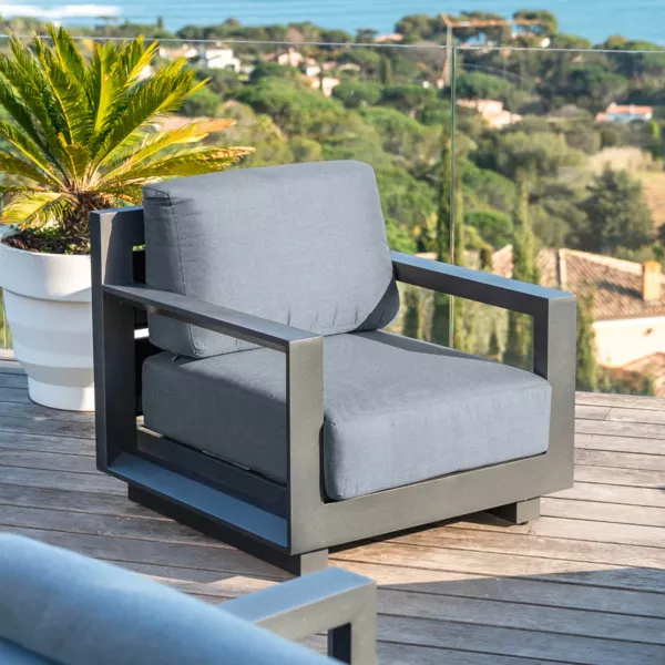 Gartensessel aus Aluminium Elba Anthrazitgrau