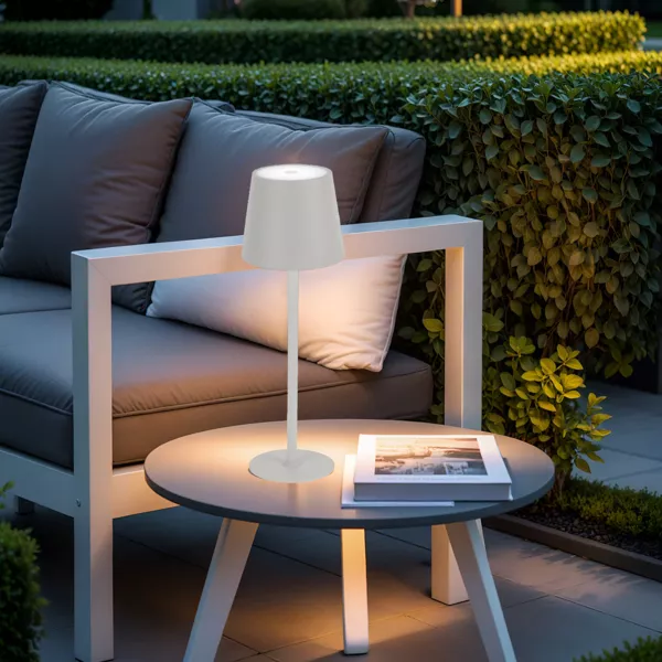 Tischleuchte drahtlos USB-aufladbar 48 LED (H37 cm) Brooklyn - Wei�