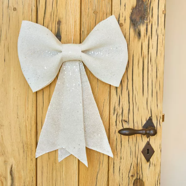 Grand n�ud paillet� (H42 cm) Glasgow Blanc